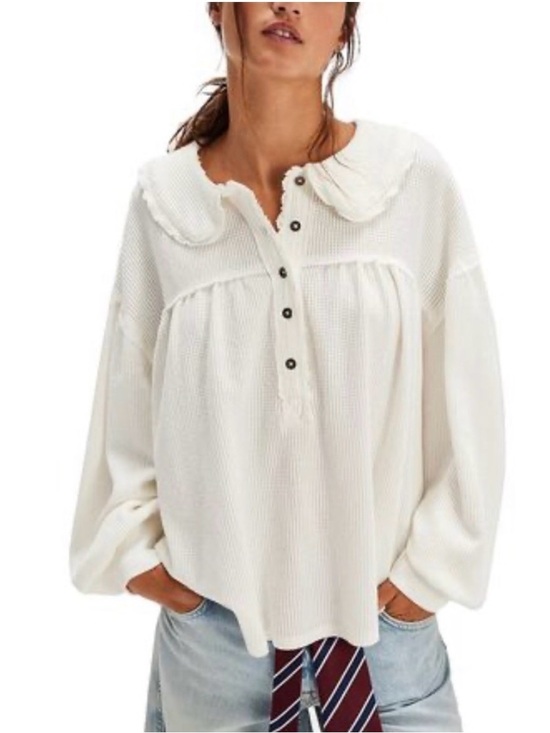 Free People Tops - Free People Queen Of Hearts Waffle Thermal Top S